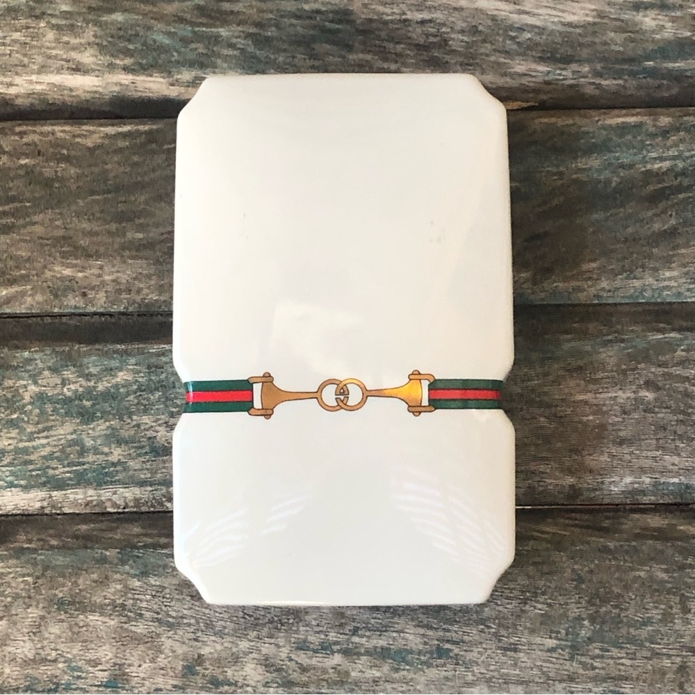VINTAGE GUCCI PORCELAIN INCENSE HOLDER VALET DISH STASH BOX